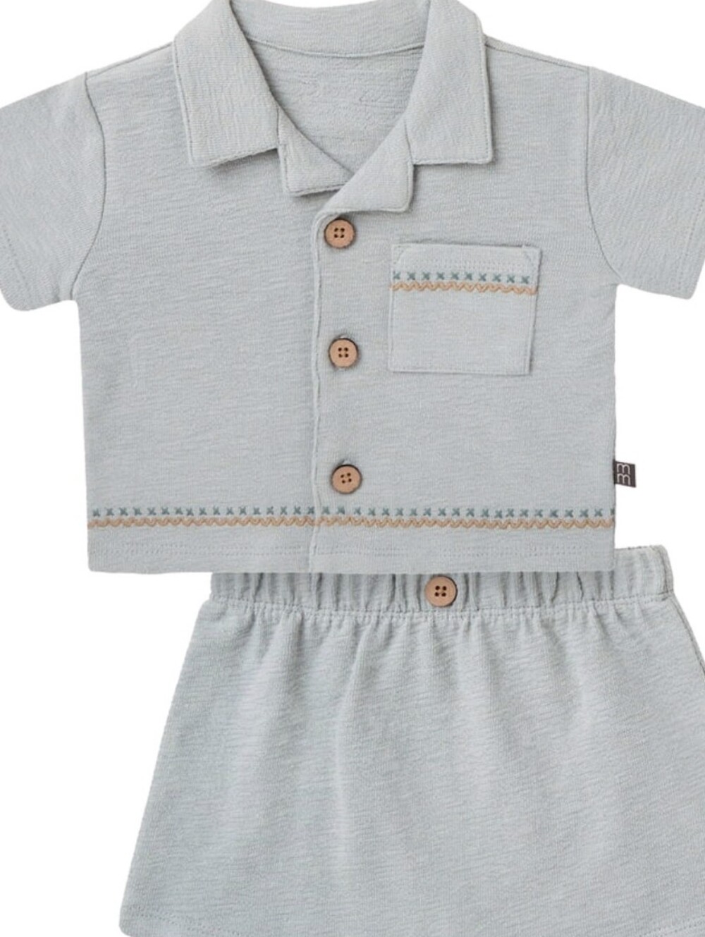 Modern Moments by Gerber Baby Boy Button Down Shirt and Short Outfit Set, 2